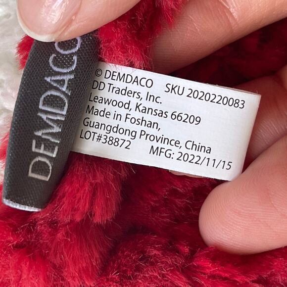 Demdaco Reindeer Cozie Lovey Rattle Plush Baby Security Blanket Red NEW LAST ONE - Picture 8 of 8